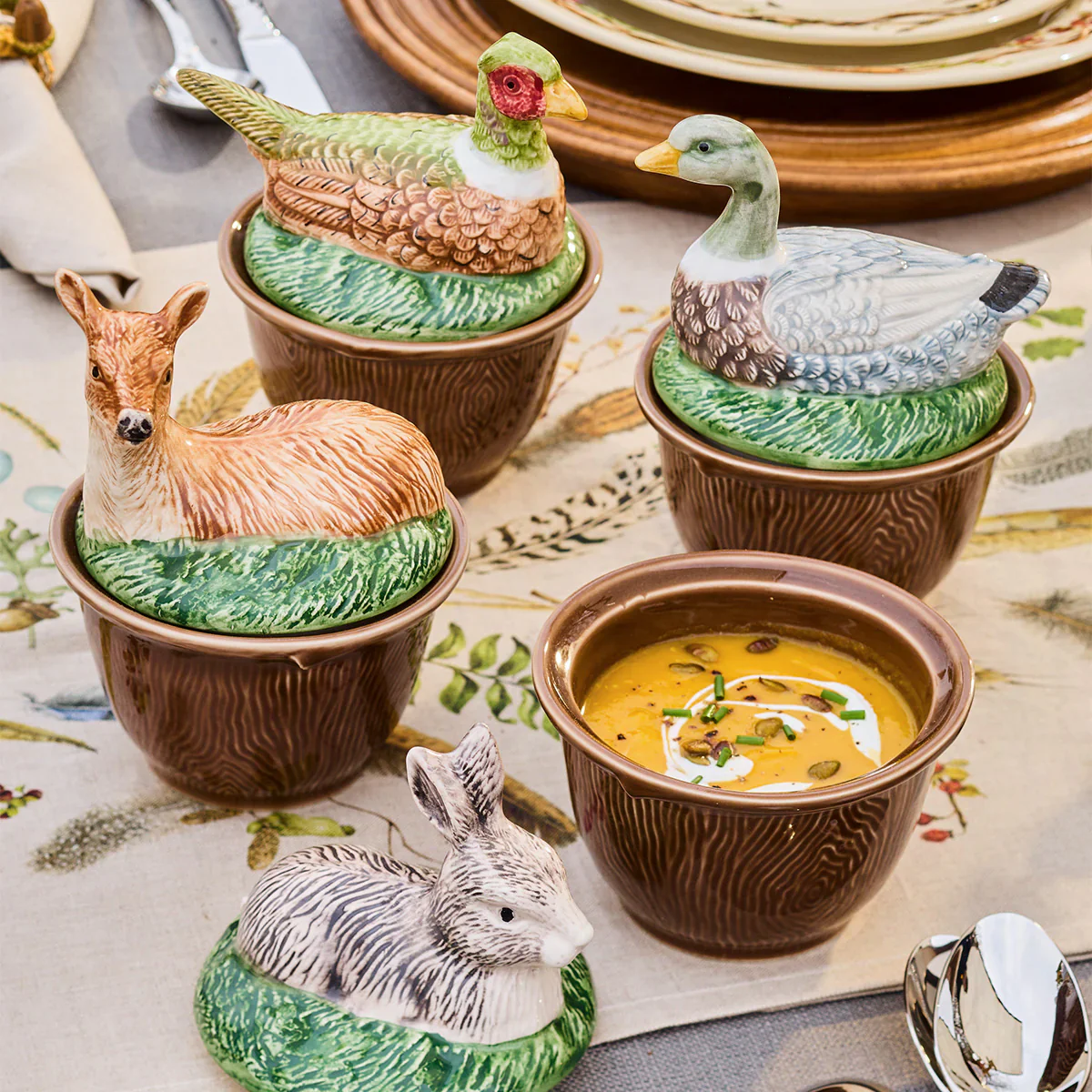 Forest Walk Deer Bowl with Lid - Multi - Image 5