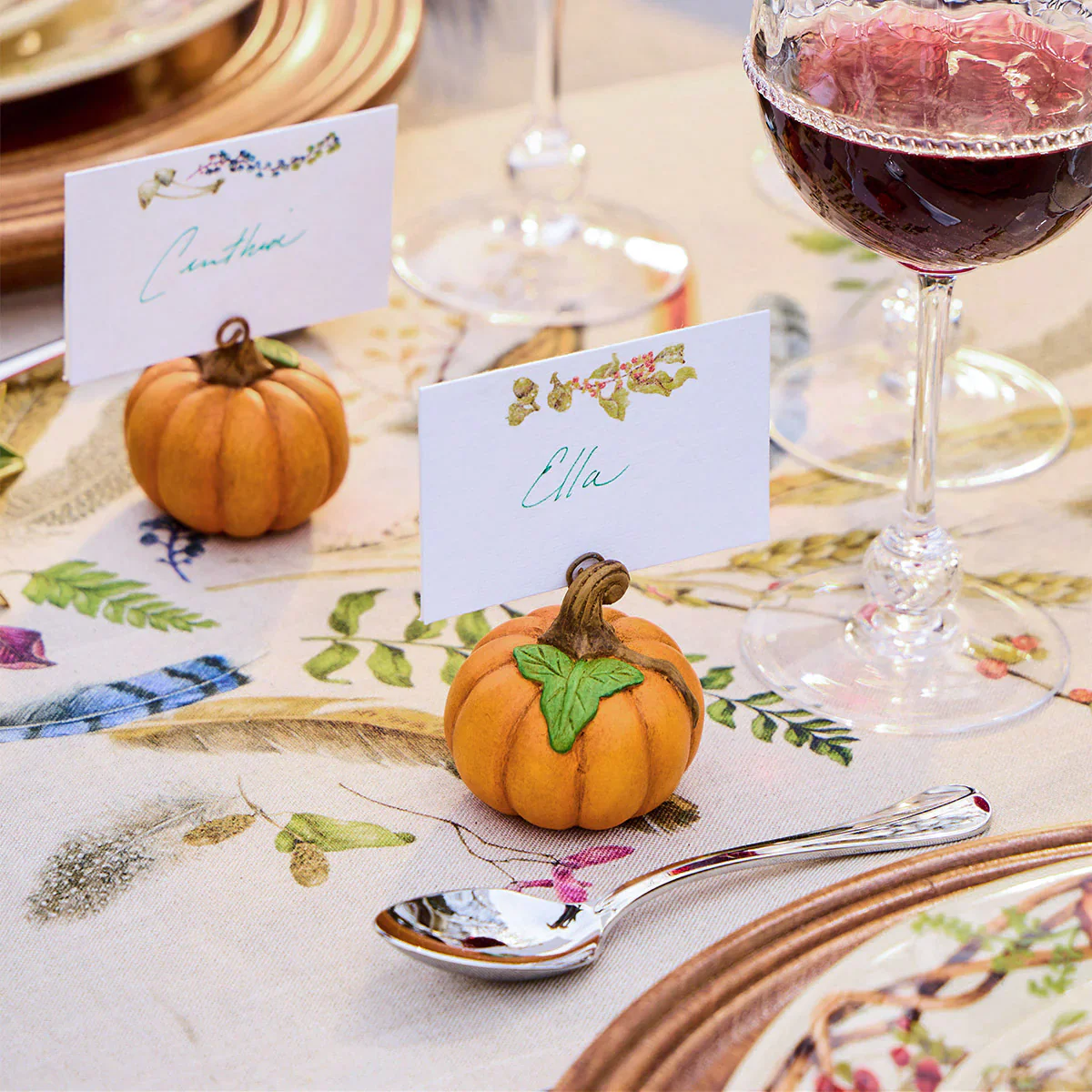 Forest Walk Pumpkin Place Card Holder, Set/4 - Multi - Image 5