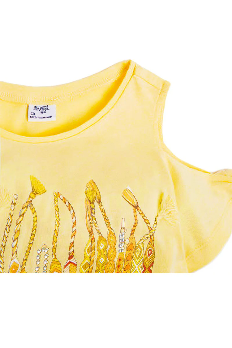 Friendship Bracelet Off the Shoulder Tee - Image 3