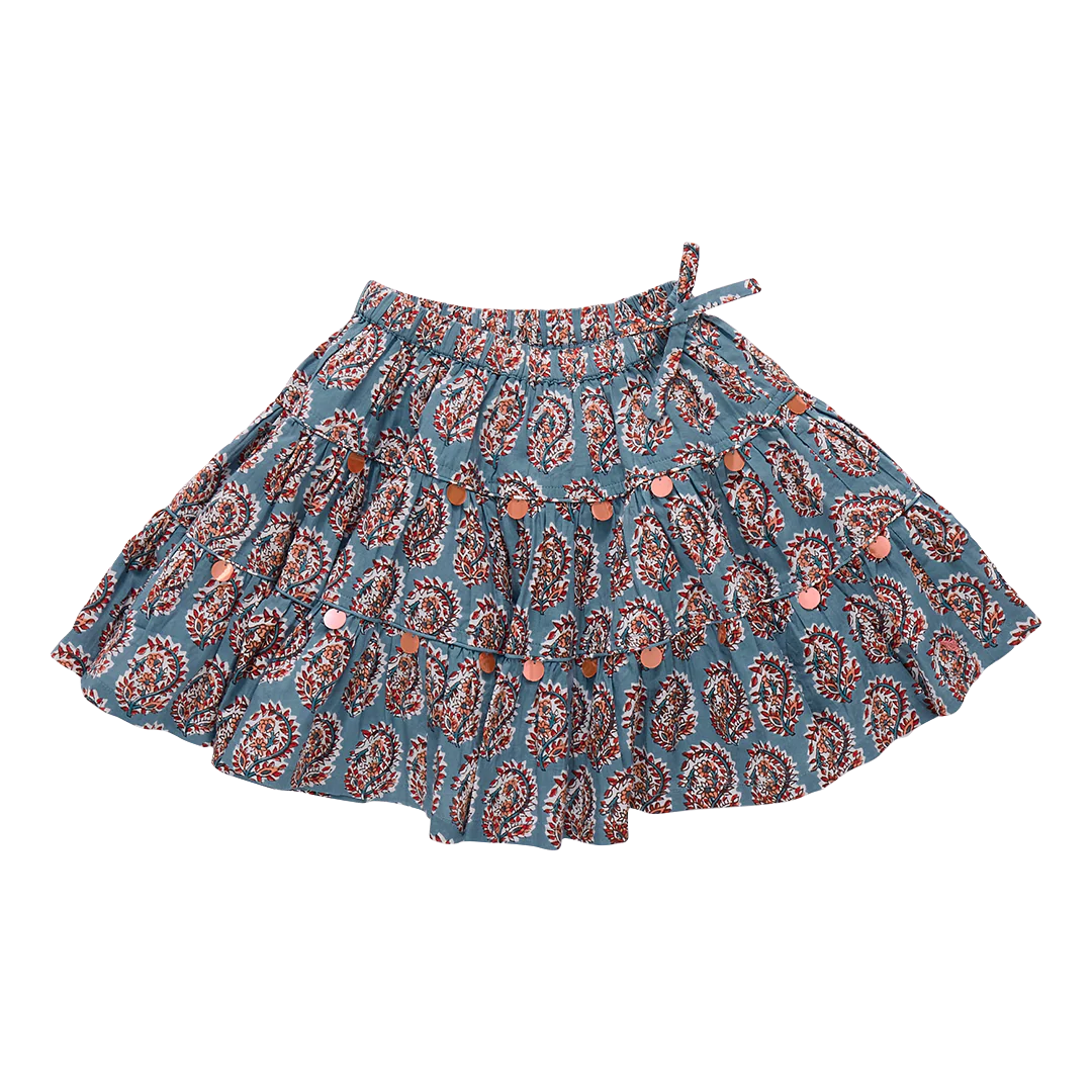 Girls Allie Skirt - Blue Paisley