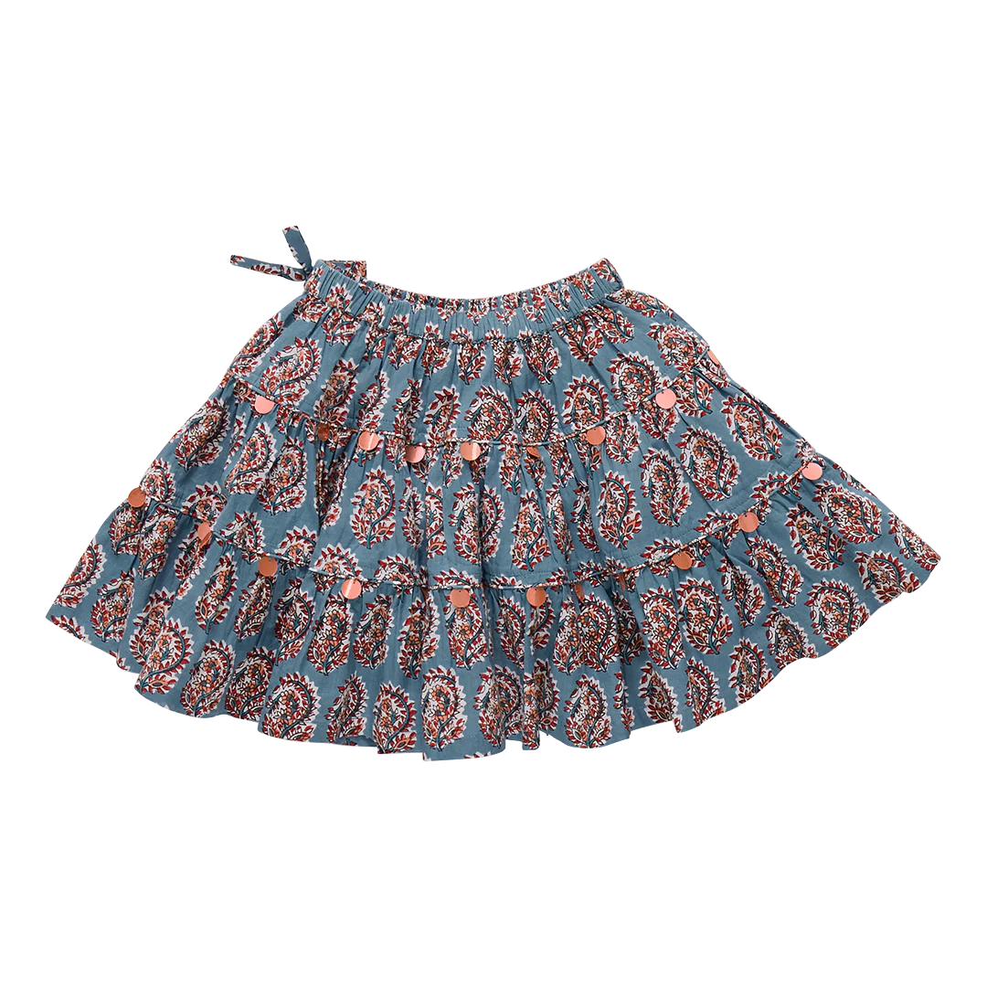 Girls Allie Skirt - Blue Paisley - Image 6