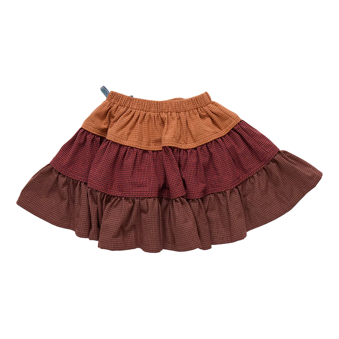 Girls Allie Skirt - Mixed Checks - Image 2