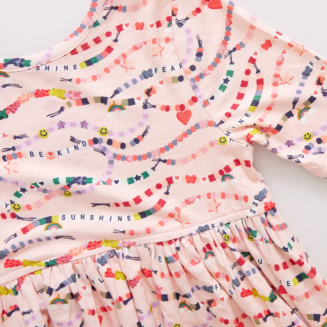 Girls Bamboo Steph Dress - Friendship Bracelet Era - Image 2