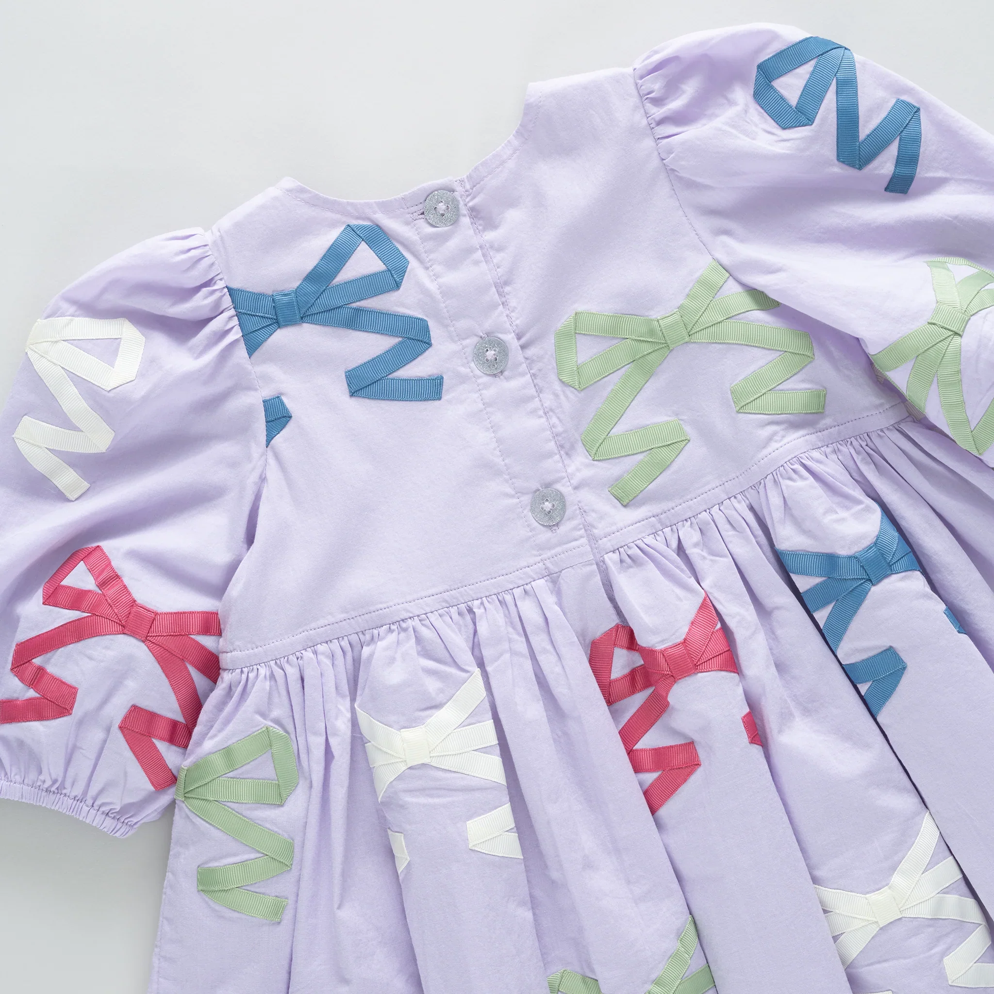 Girls Brooke Dress - Lavender Multi Bow Applique - Image 3