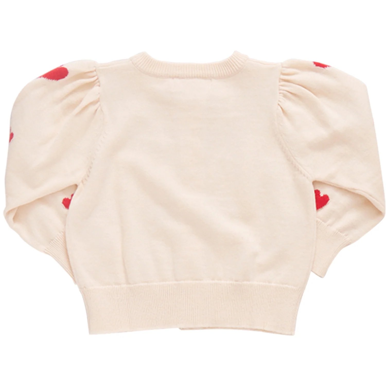 Girls Constance Sweater - Cream and Red Hearts - Image 7