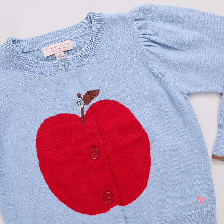 Girls Constance Sweater - Light Blue Apple - Image 3