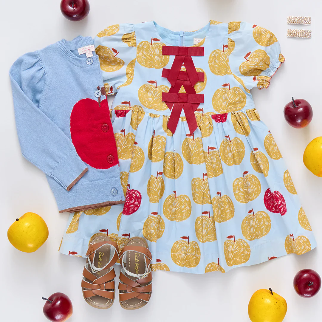 Girls Constance Sweater - Light Blue Apple - Image 6