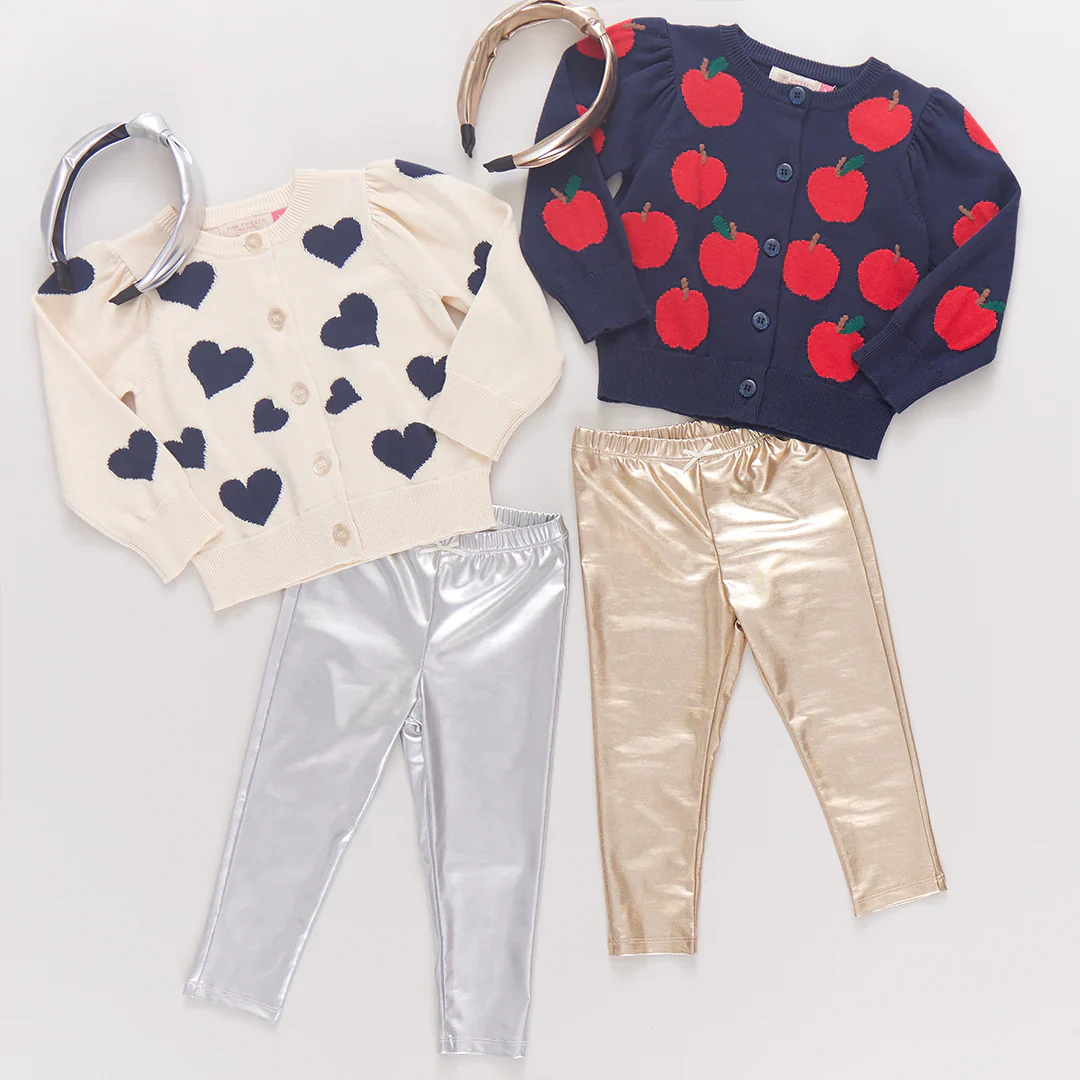 Girls Constance Sweater - Navy Tossed Hearts - Image 6