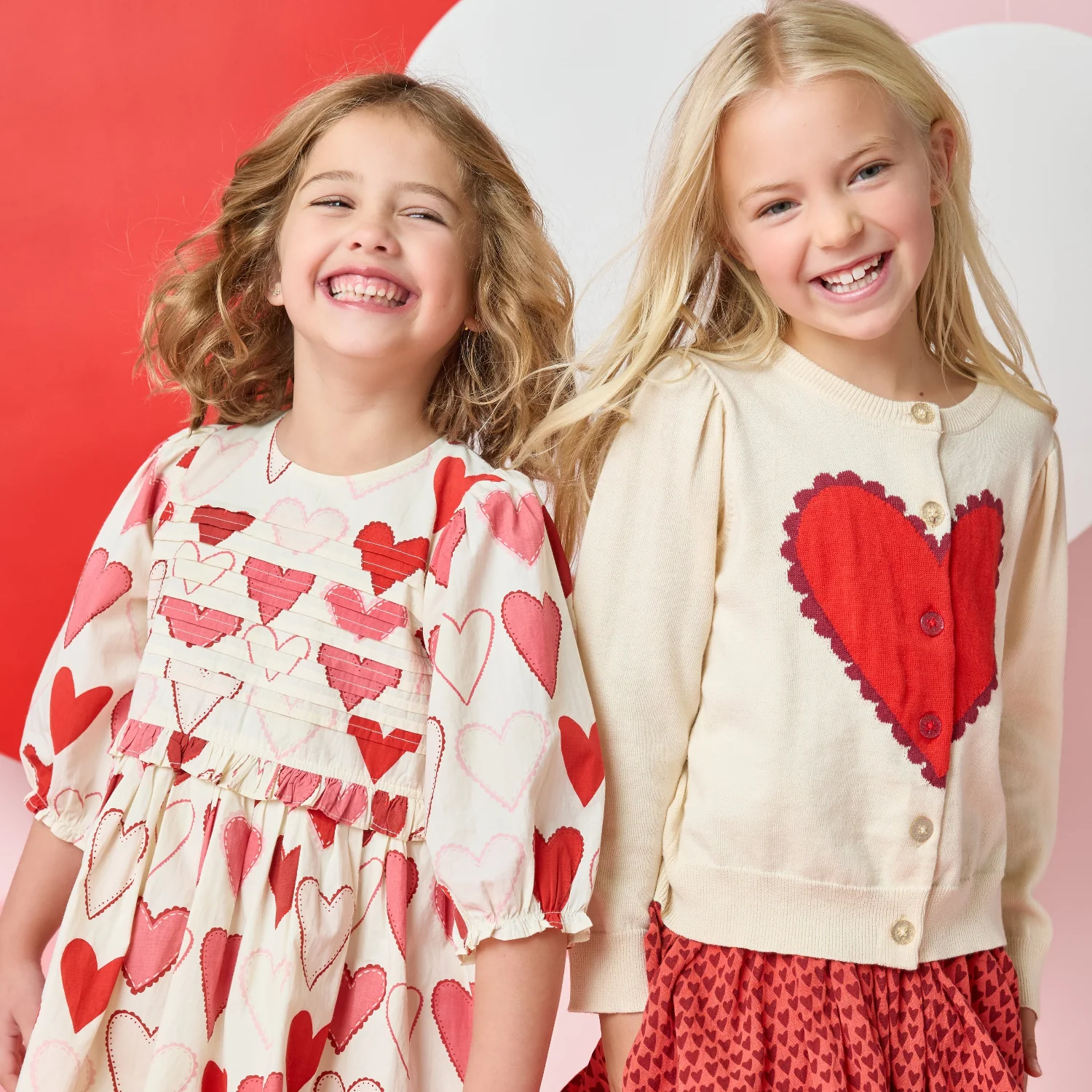 Girls Constance Sweater - Scalloped Heart - Image 4