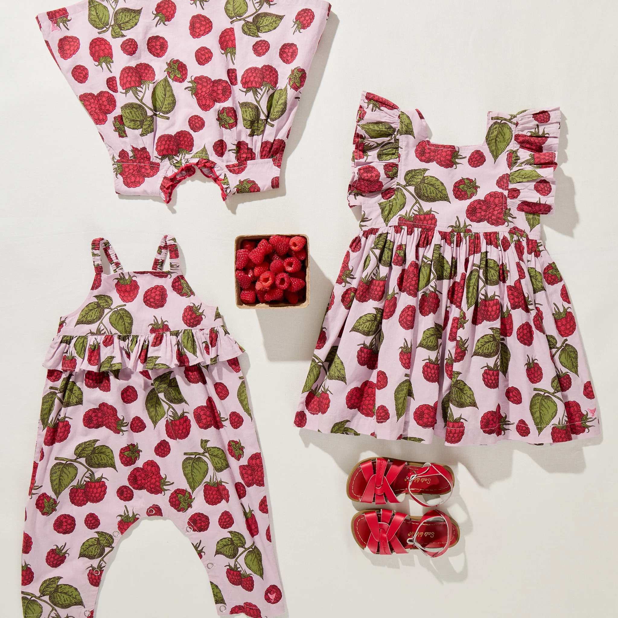 Girls Elsie Dress - Lavender Raspberries - Image 4