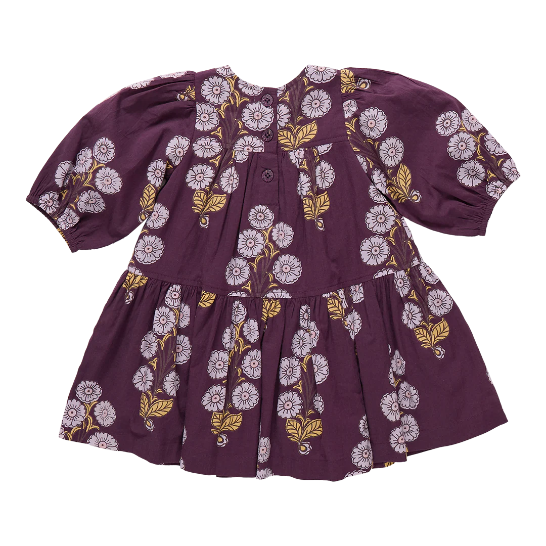 Girls Fiona Dress - Plum Buttercup Floral - Image 2
