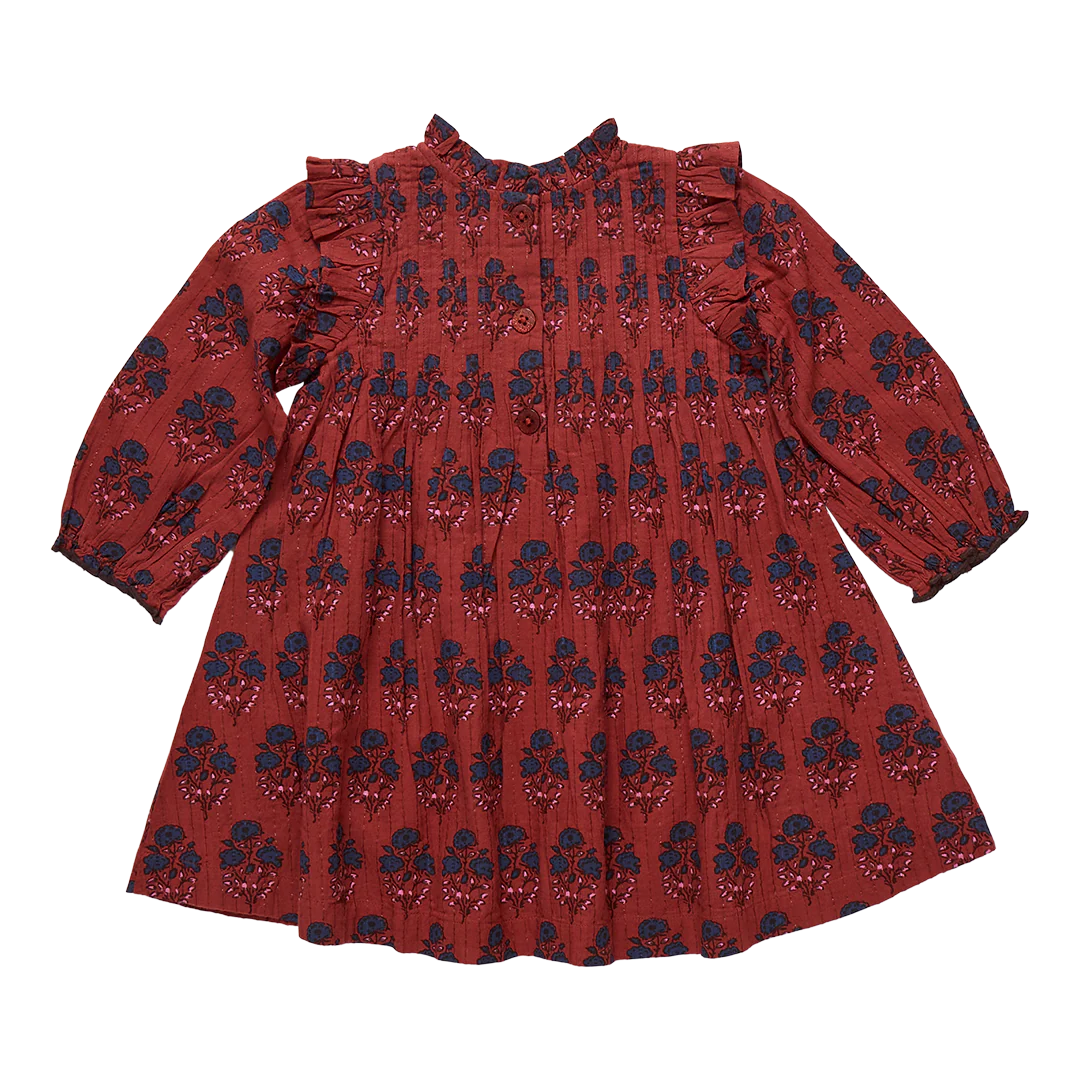 Girls Jaipur Dress - Red Autumn Strawflower - Image 7