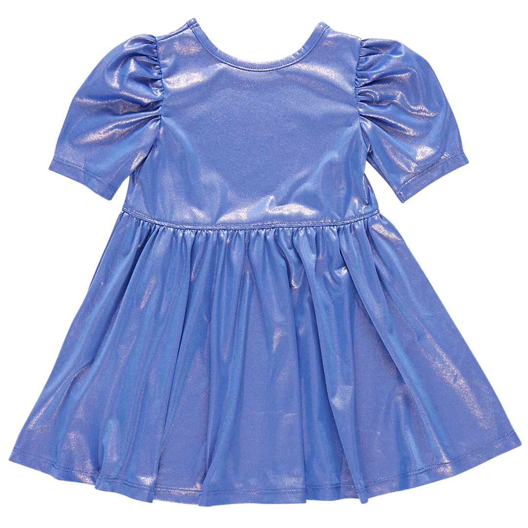 Girls Lame Laurie Dress - Blue - Image 4