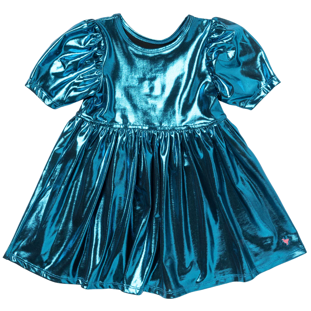 Girls Lame Laurie Dress - Blue