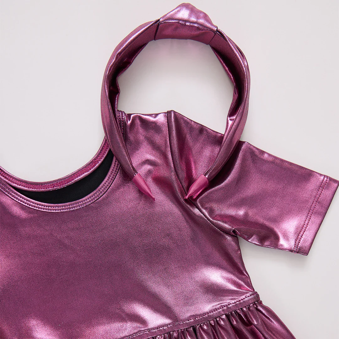 Girls Lame Steph Dress - Pink - Image 3