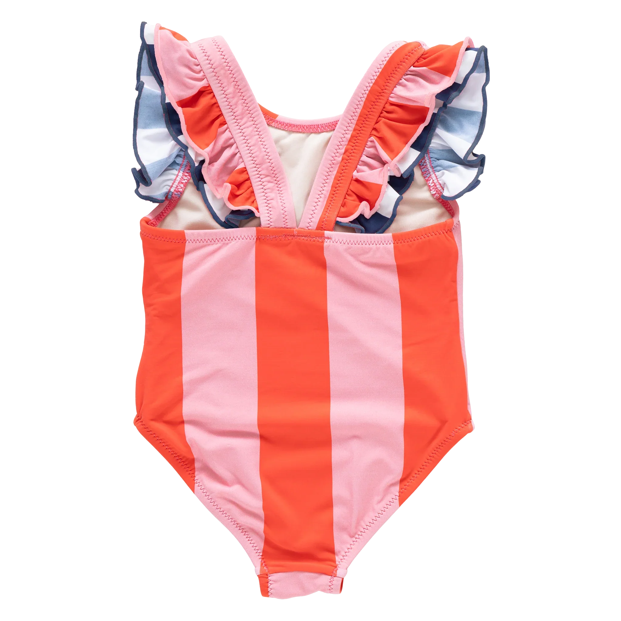 Girls Liv Suit - Pink Wide Stripe w/ Red Stripe - Image 6