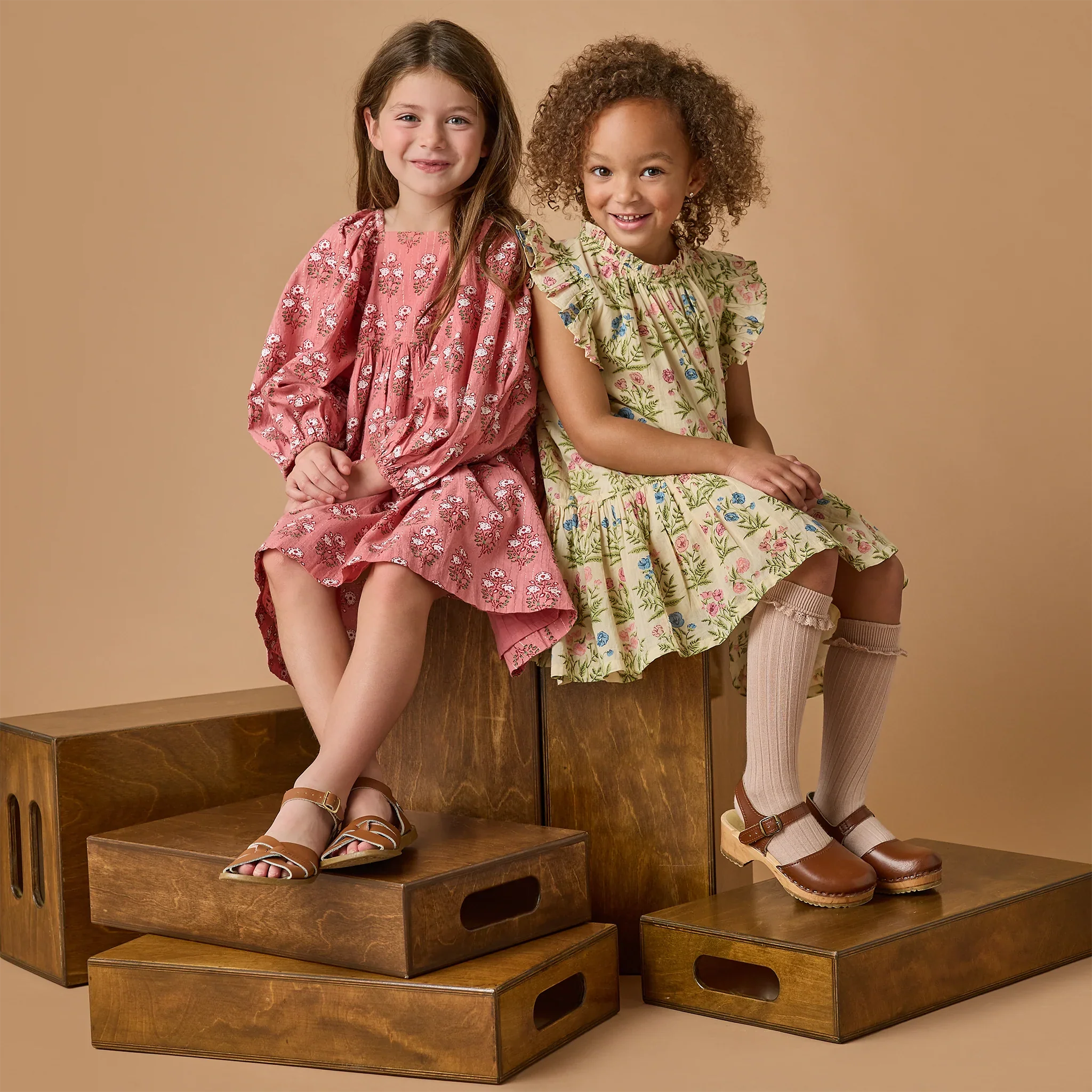 Girls Mary Barrett Dress - Pink Strawflower - Image 2