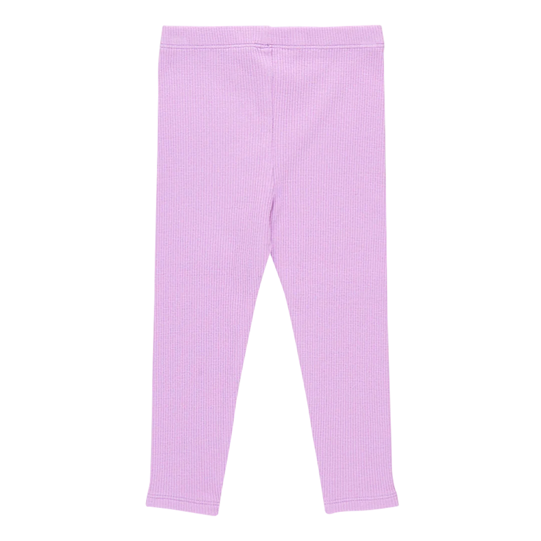 Girls Organic Rib Legging - Lavender - Image 2