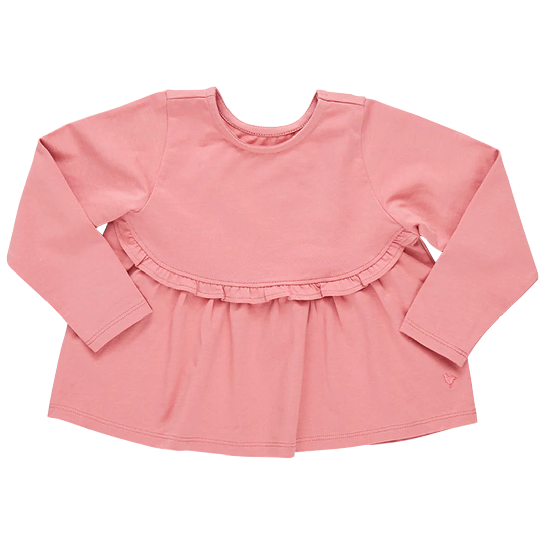 Girls Organic Rowan Top - Brandied Apricot