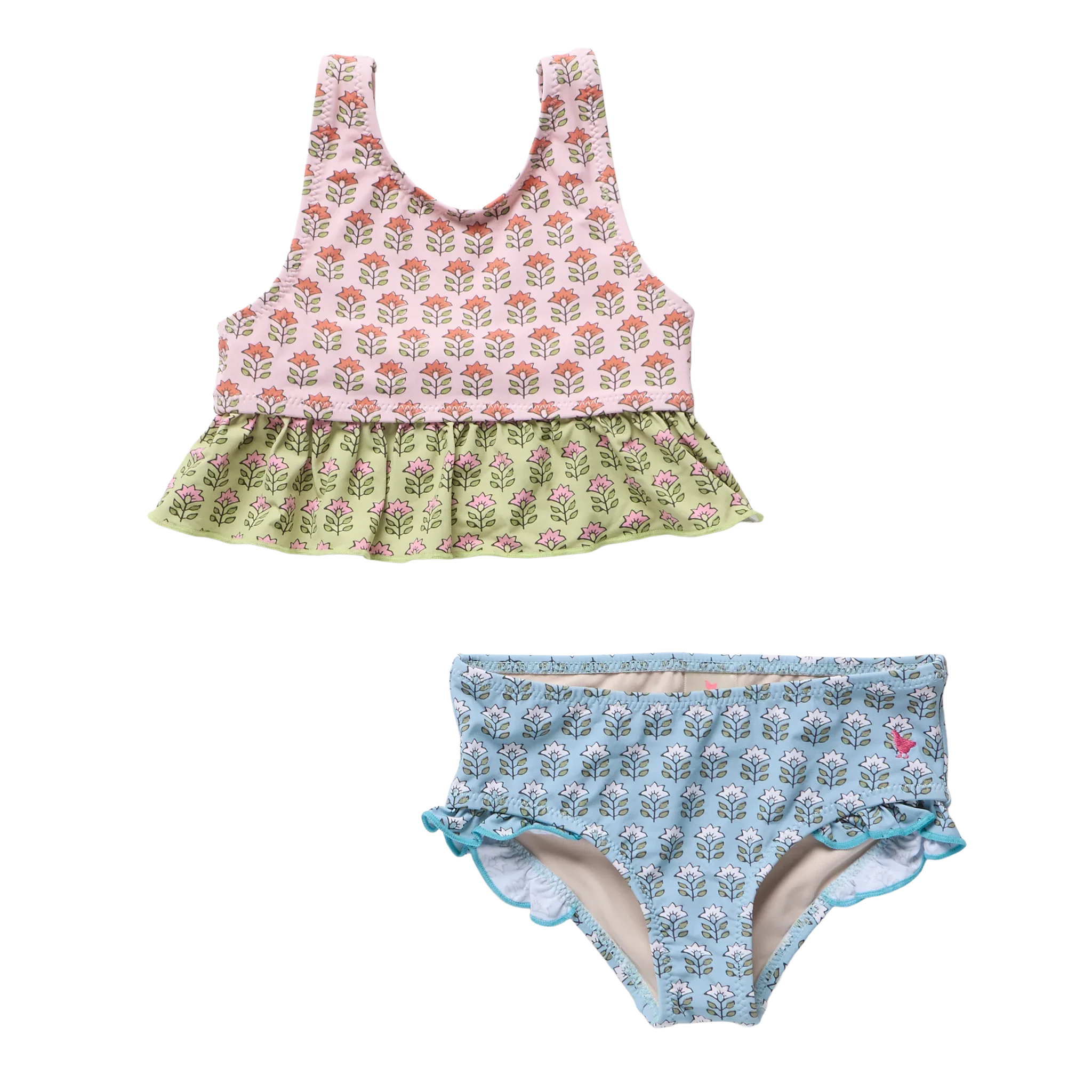 Girls Palmer Tankini - Multi Prairie Block