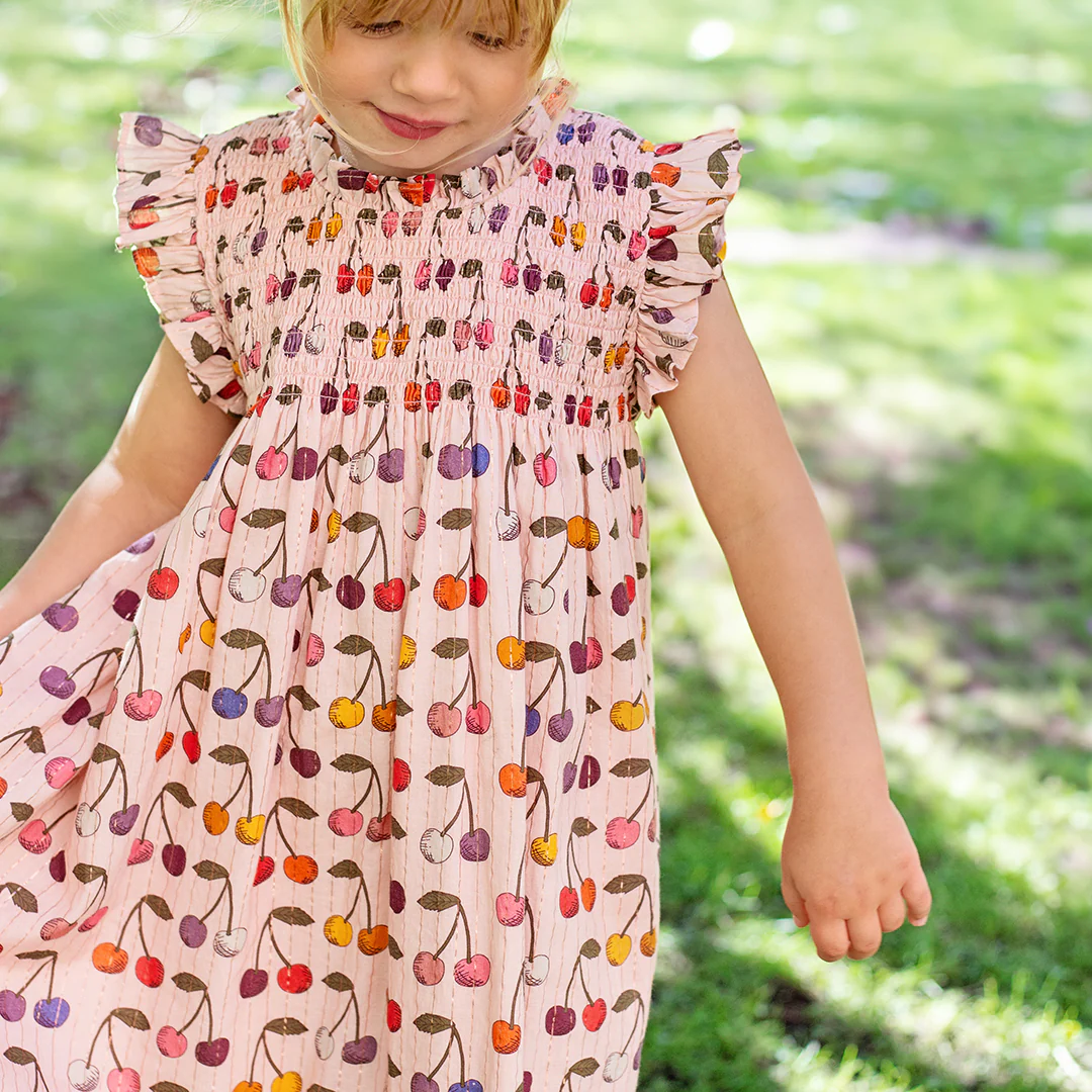 Girls Stevie Dress - Cloud Pink Cherry - Image 5