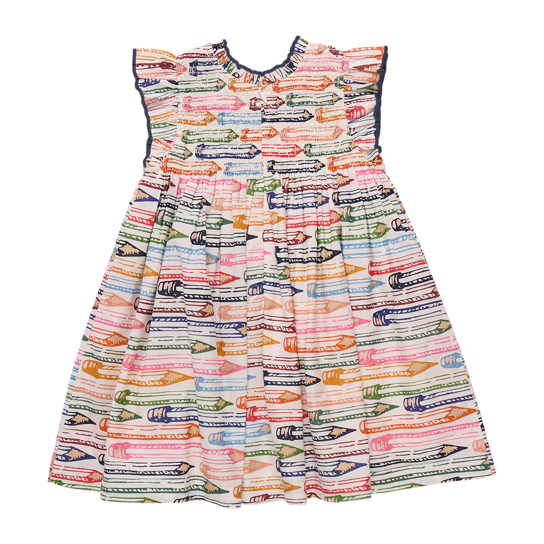 Girls Stevie Dress - Colored Pencils - Image 9