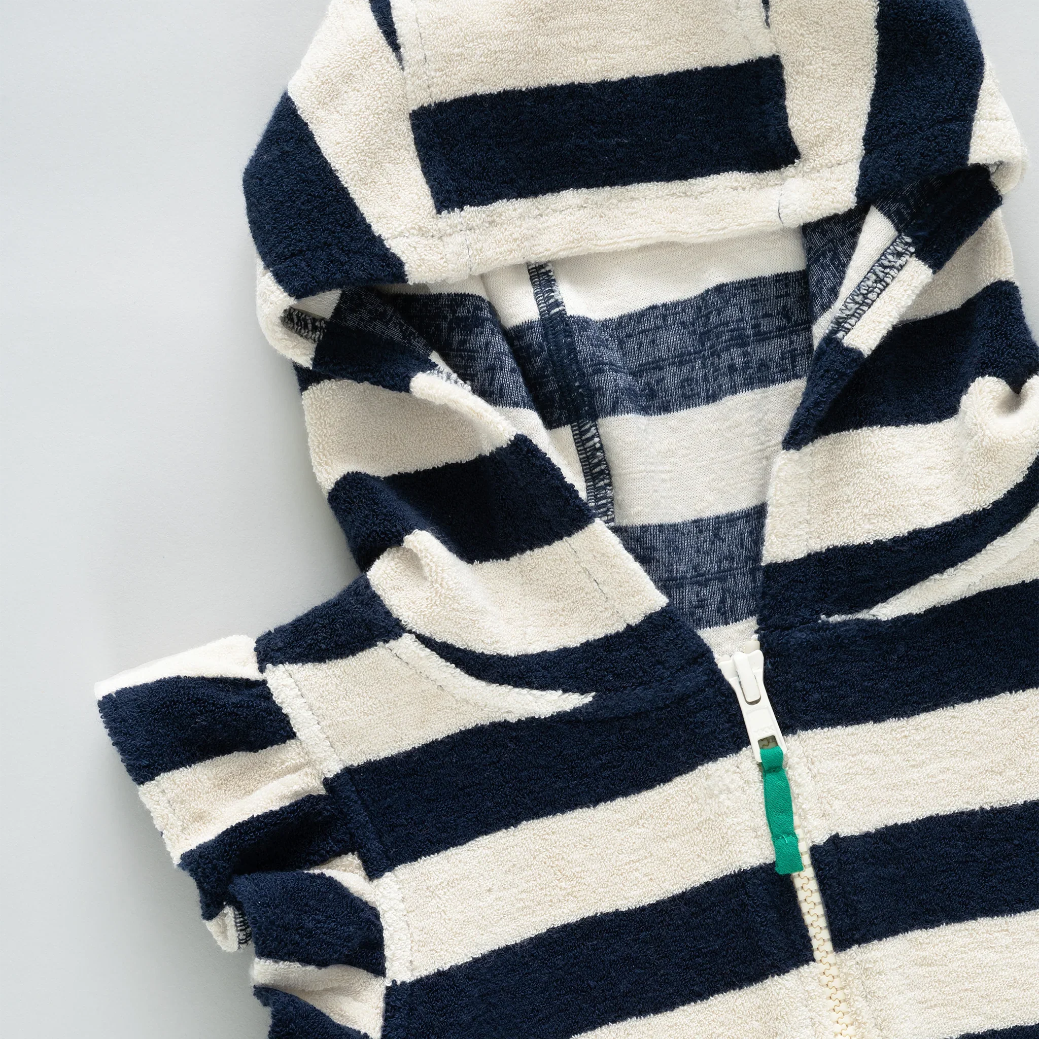 Girls Terry Coverup - Wide Blue Stripe - Image 3