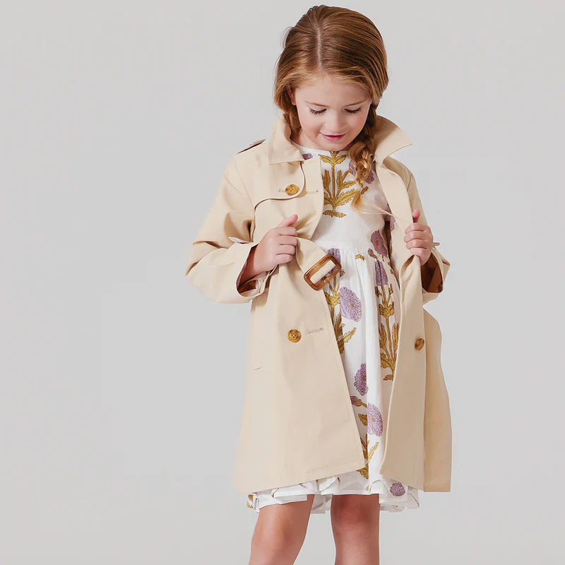 Girls Trudy Trench Coat - Beige - Image 2