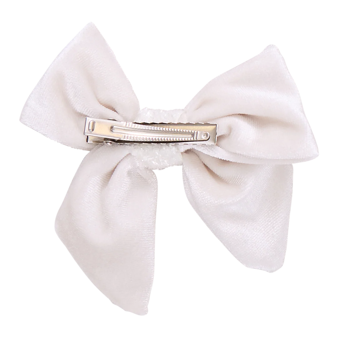 Girls Velour Bow - Snow White - Image 2