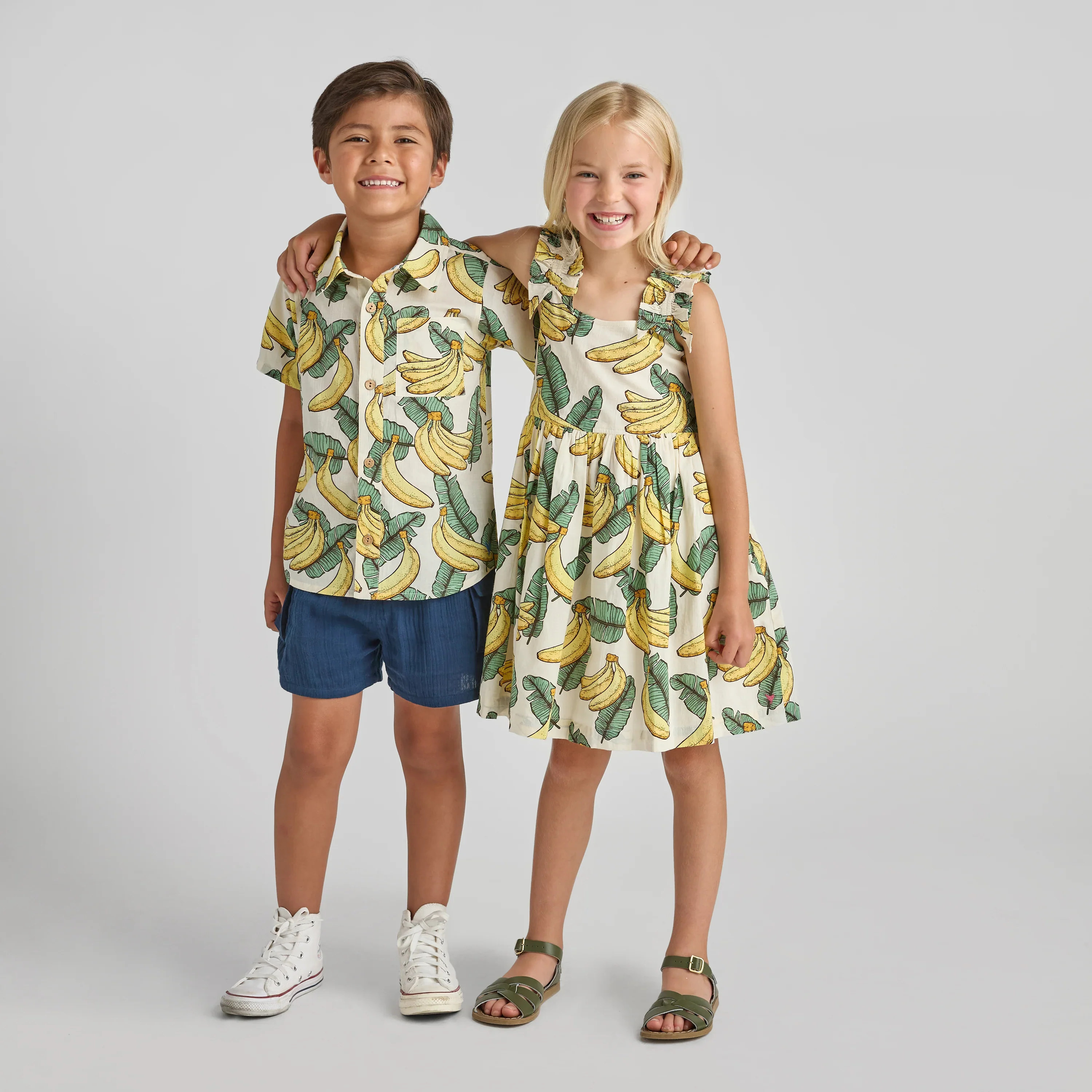 Girls Via Dress - Banana Leaves - Image 4