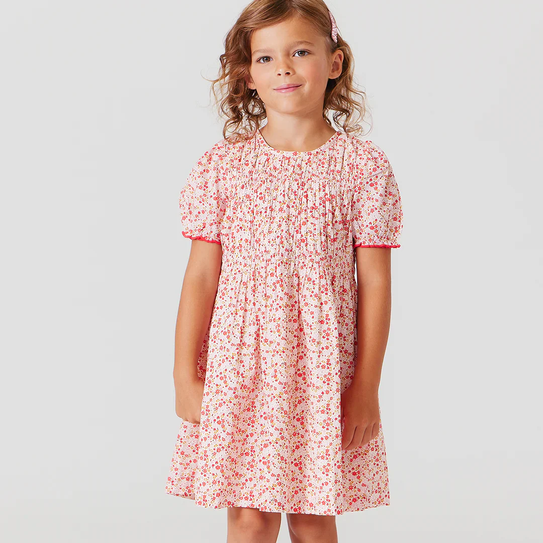 Girls Waverly Dress - Pink Mini Ditsy - Image 2