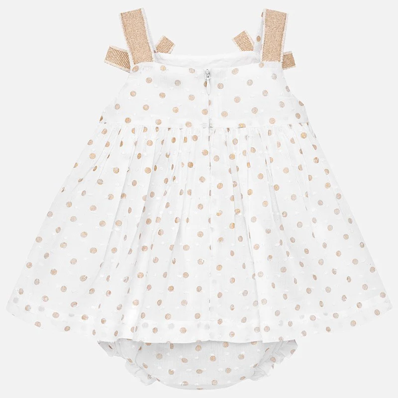 Gold Polka Dot Dress With Bloomers - Image 3