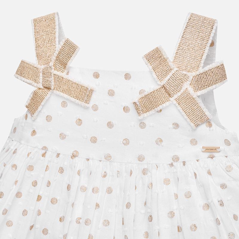 Gold Polka Dot Dress With Bloomers - Image 4