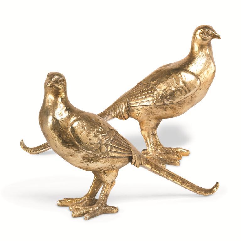 Gold Resin Pheasants - Set of 2 - Image 2