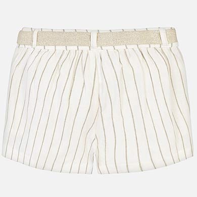 Gold Striped Shorts With Belt - Image 3