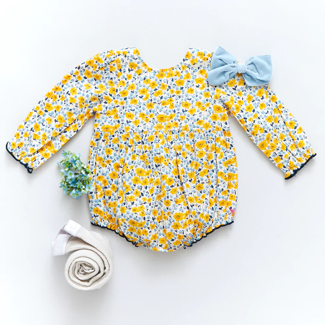 Golden Daisy Ditsy Floral Amma Bubble - Image 7
