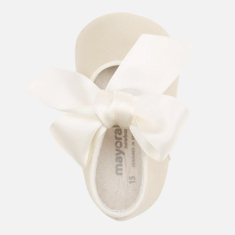 Golden Pre-Walker Shoes with Ribbon - Image 3