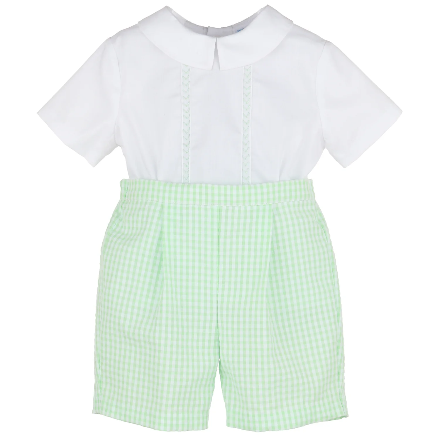 Green Gingham Vichy Boy Set