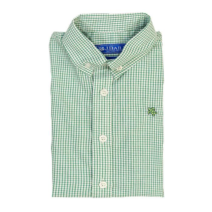 Green Windowpane Button Down Shirt