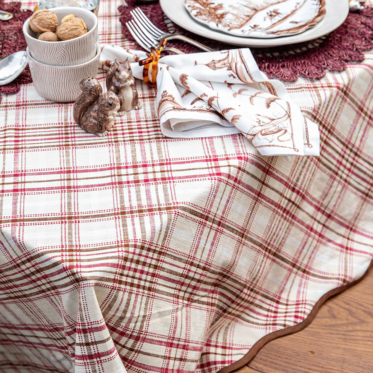 Harvest Tartan 52" Square Tablecloth - Image 3