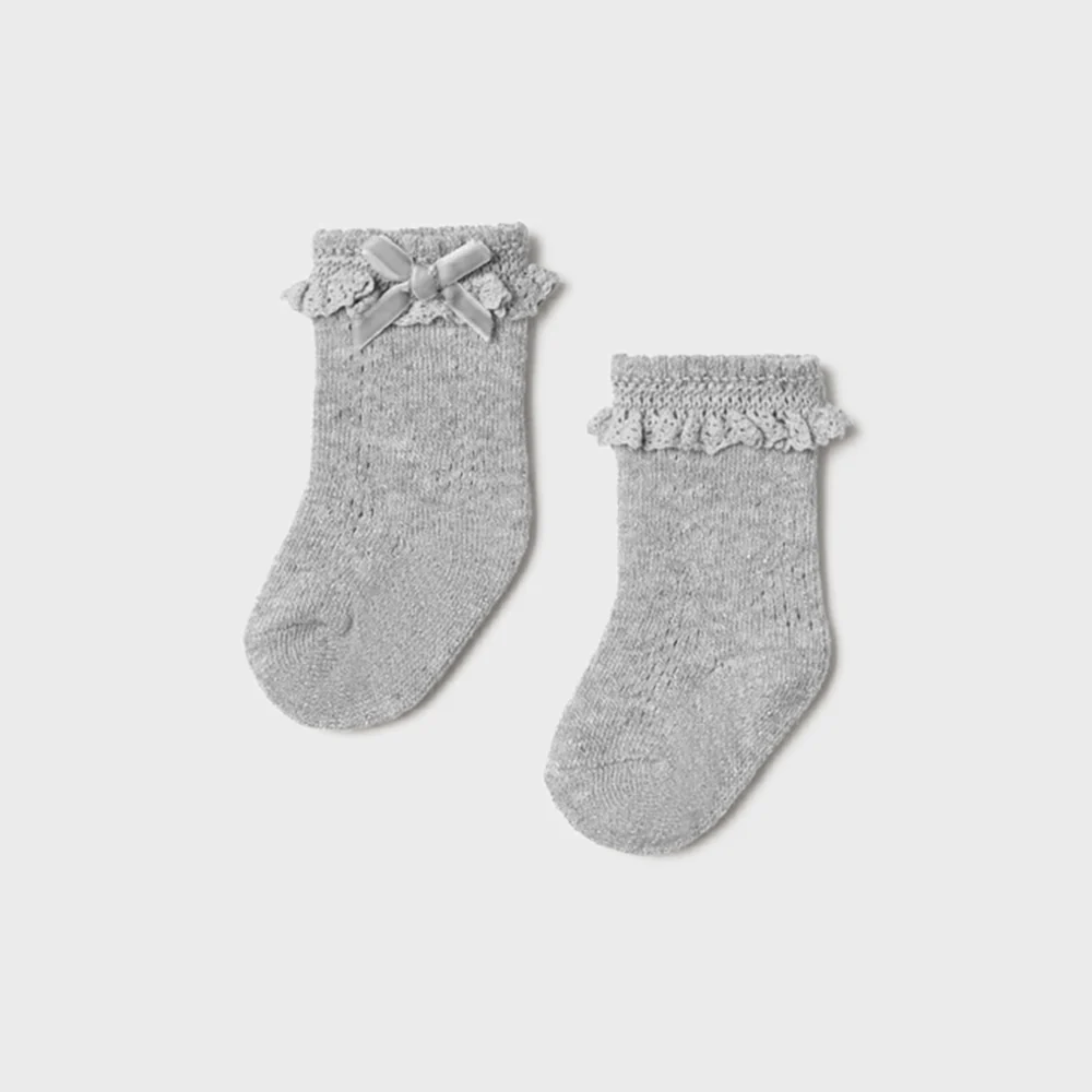 Heather Grey High Openwork Socks
