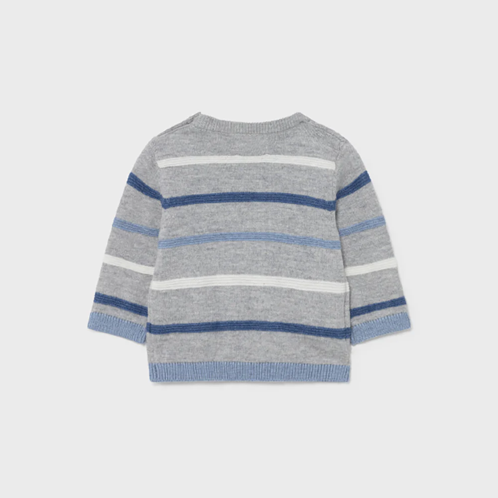 Heather Grey Striped Sweater - Image 2