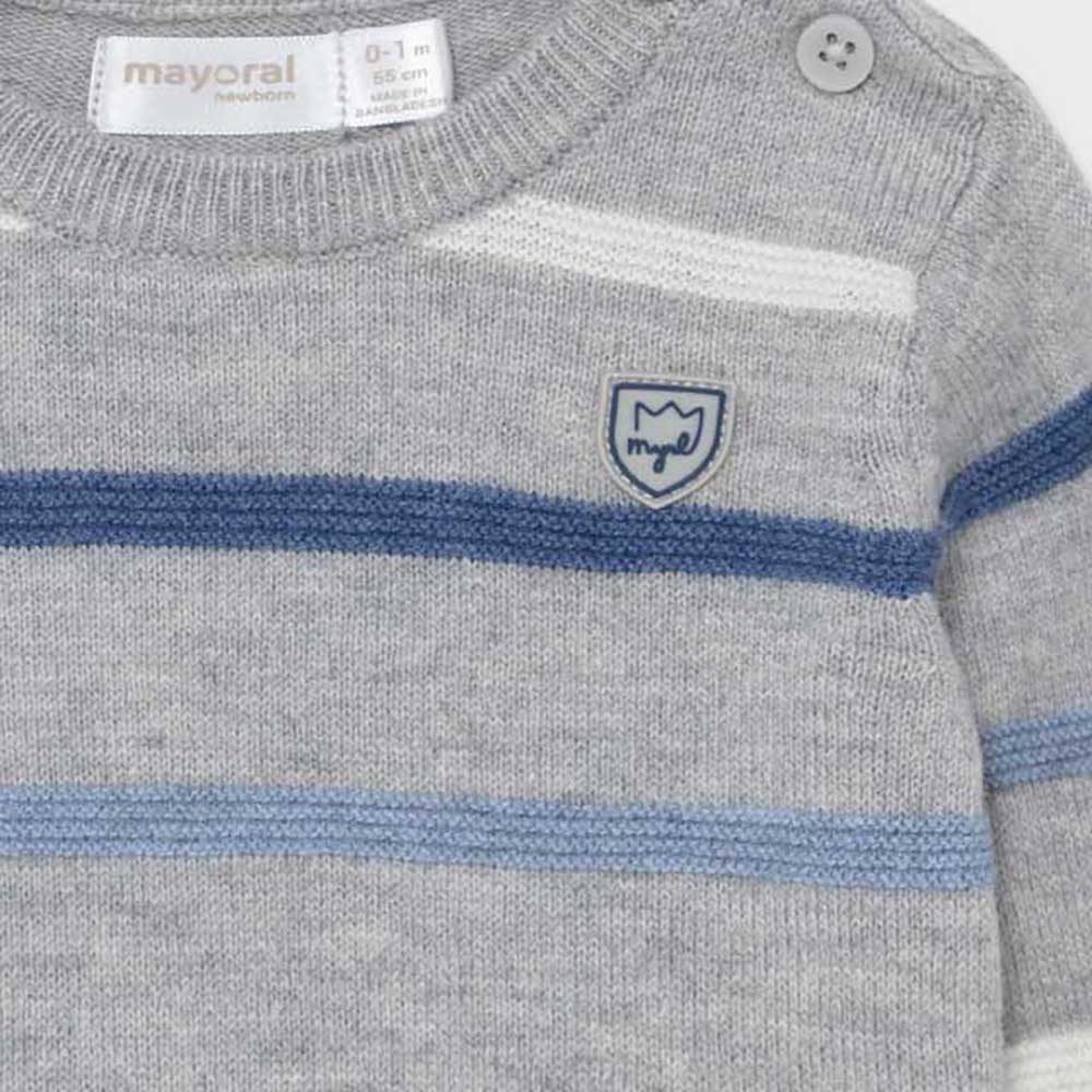 Heather Grey Striped Sweater - Image 3