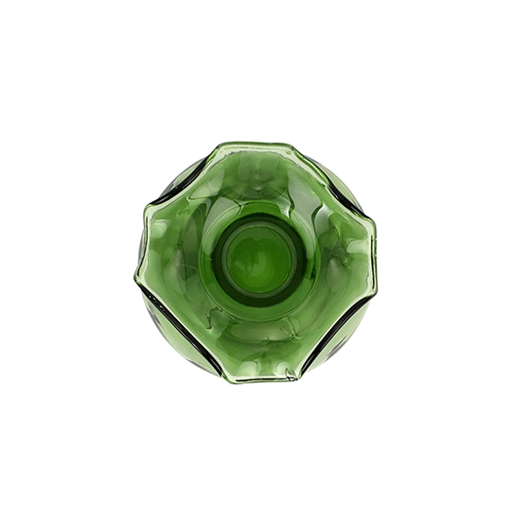 Hibiscus Glass Dark Green Bud Vase - Image 3