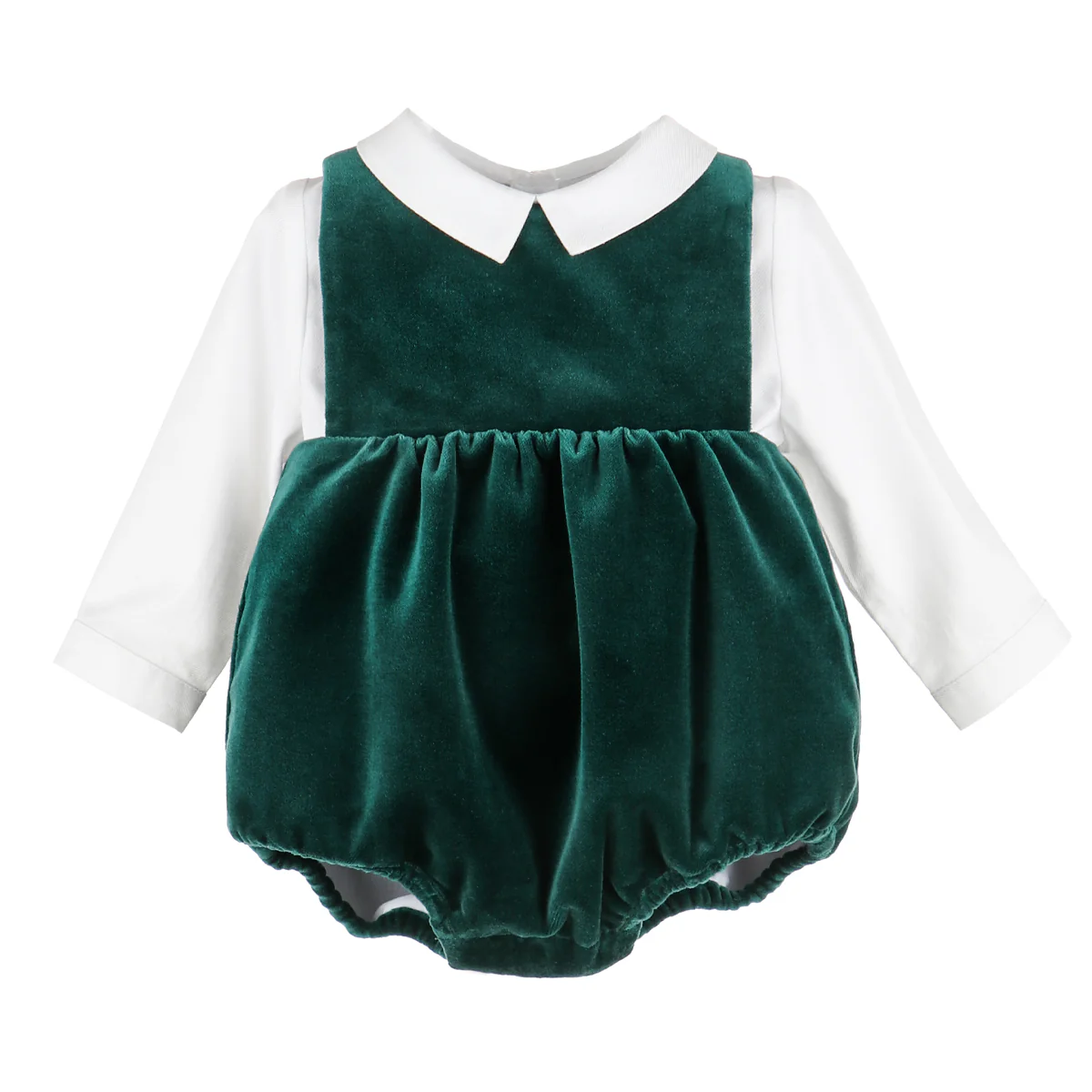 Holiday Green Velvet Overall