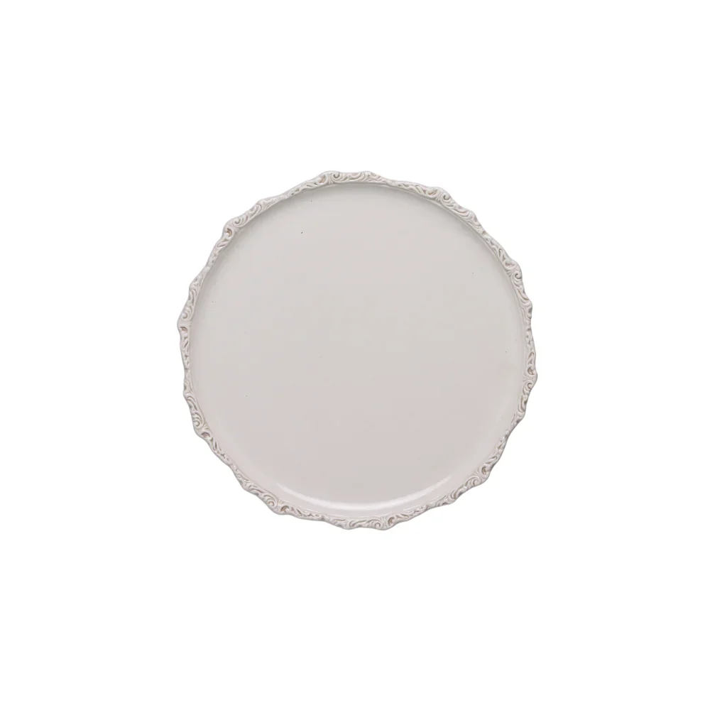 Imperial Bread/Canape Plate - Cream