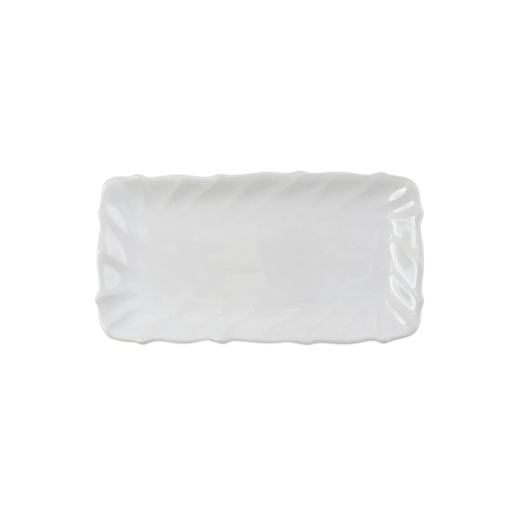 Incanto Stone White Ruffle Rectangular Tray