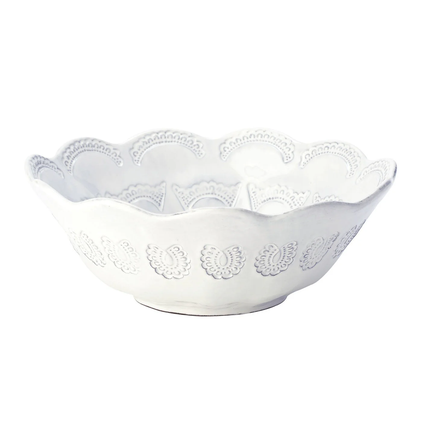Incanto White Lace Medium Round Serving Bowl