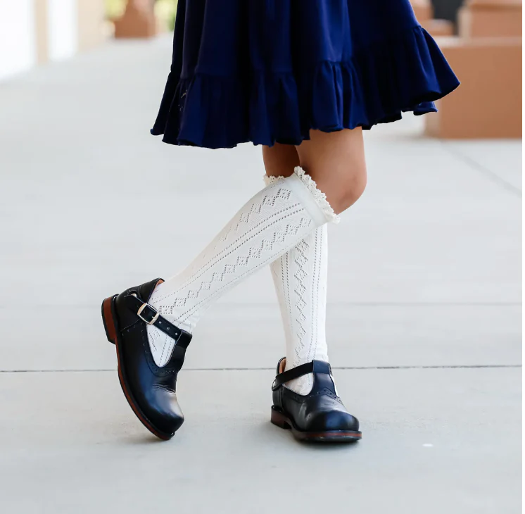 Ivory Fancy Lace Top Knee High Socks - Image 2