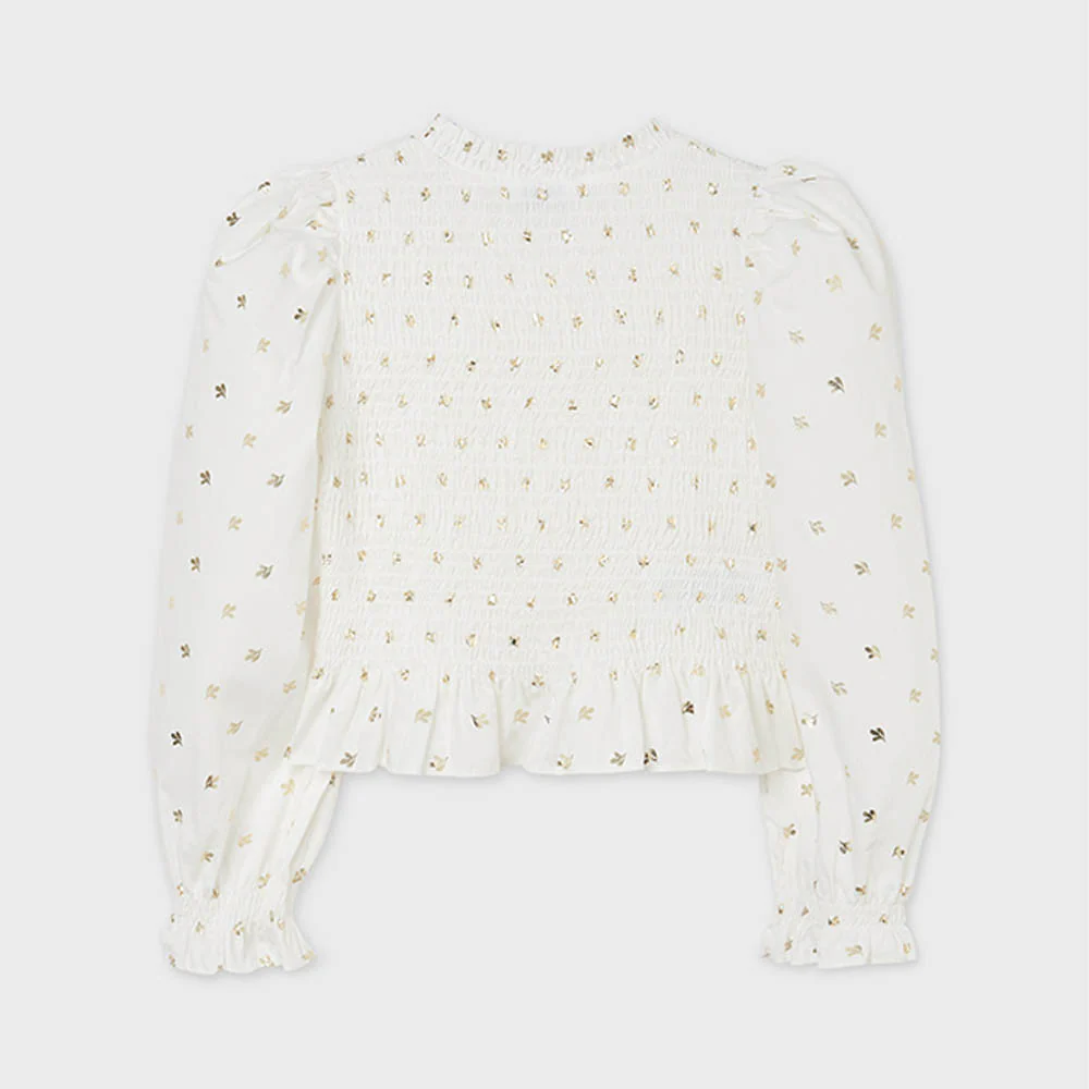 Ivory Honeycomb Blouse - Image 3